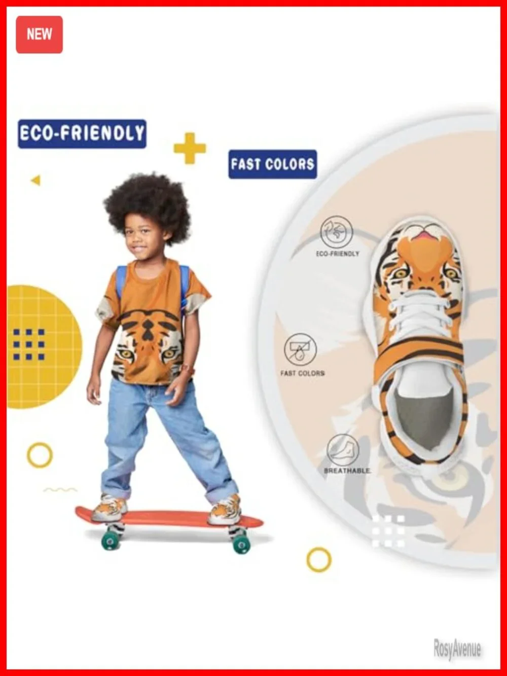 Kids Sneakers Athletic Running Shoes Hook & Loop Closure Mesh